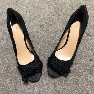 Black peep toe heels